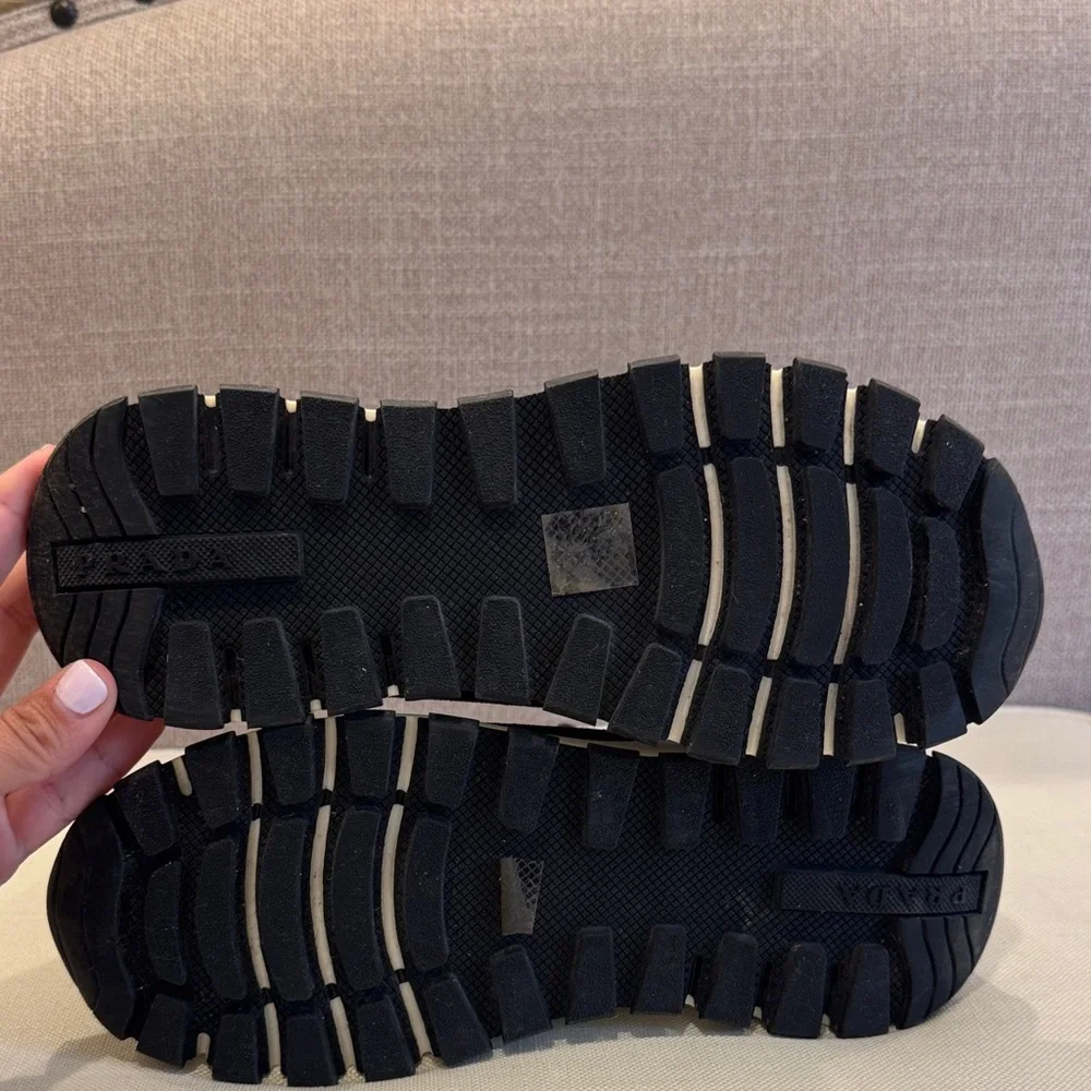 Prada Women's Black and White Sock Sneakers - Picture 2 of 6